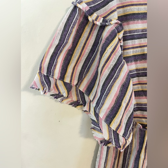 Striped Ruffle Sleeve Dress - Picture 3 of 4